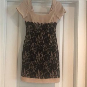 Cream dress with black lace